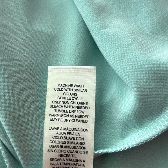 Chico's Easywear Wms S Mint Green Sheer Layered Blouse Romantic Softgirl Flowy - Picture 10 of 11